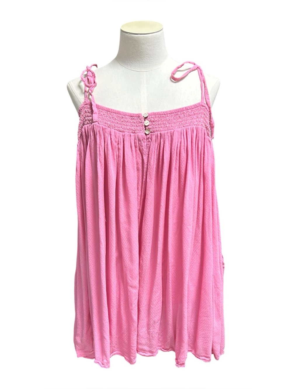 Intimately Free People Rule the World pink smocked romper womens XL summer